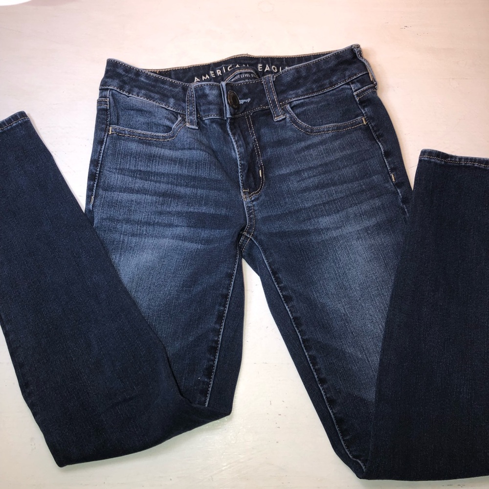 American Eagle Outfitters 360 Next Level Stretch Dark Wash Denim Jegging, Short